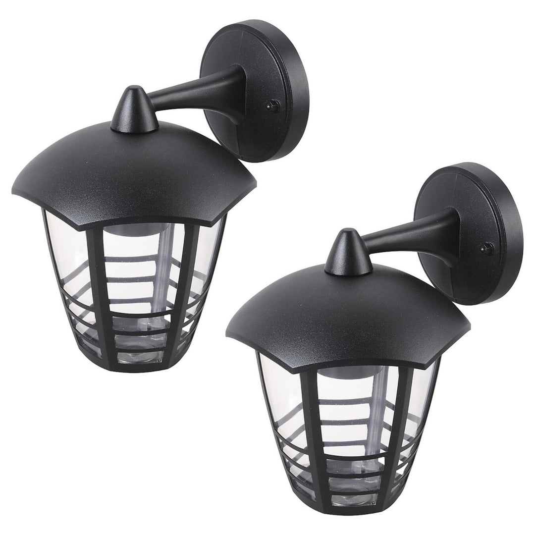 Aplique Rabalux, para exteriores, IP44, E27, máx. 60 W, negro, Marseille, 2 unidades