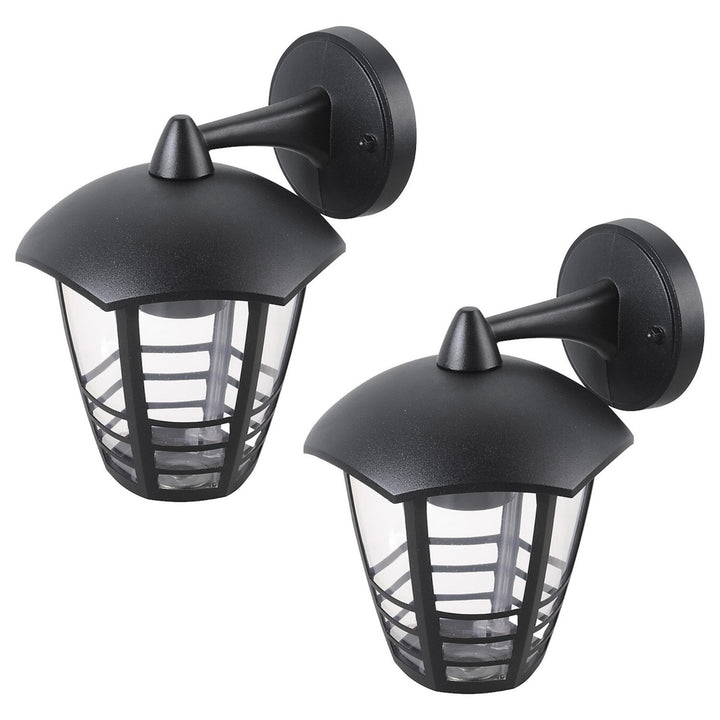 Aplique Rabalux, para exteriores, IP44, E27, máx. 60 W, negro, Marseille, 2 unidades