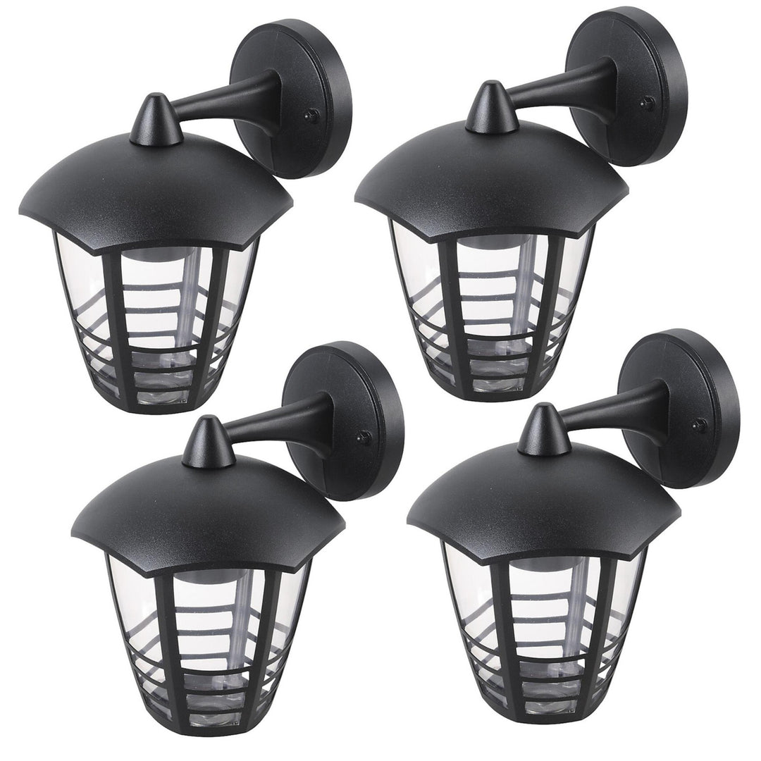 Aplique Rabalux, para exterior, IP44, E27, máx. 60 W, negro, Marseille, 4 unidades