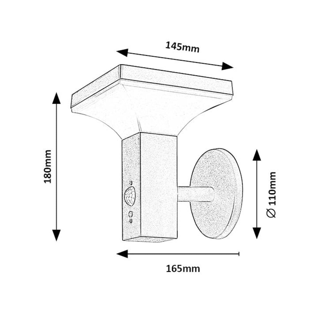 Lámpara Rabalux, de pared, para exterior, solar, IP44, LED de 4 W, Geleen, 2 unidades