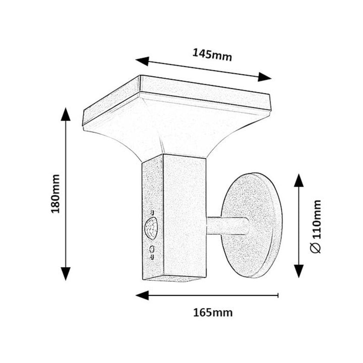 Lámpara Rabalux, de pared, para exterior, solar, IP44, LED de 4 W, Geleen, 2 unidades