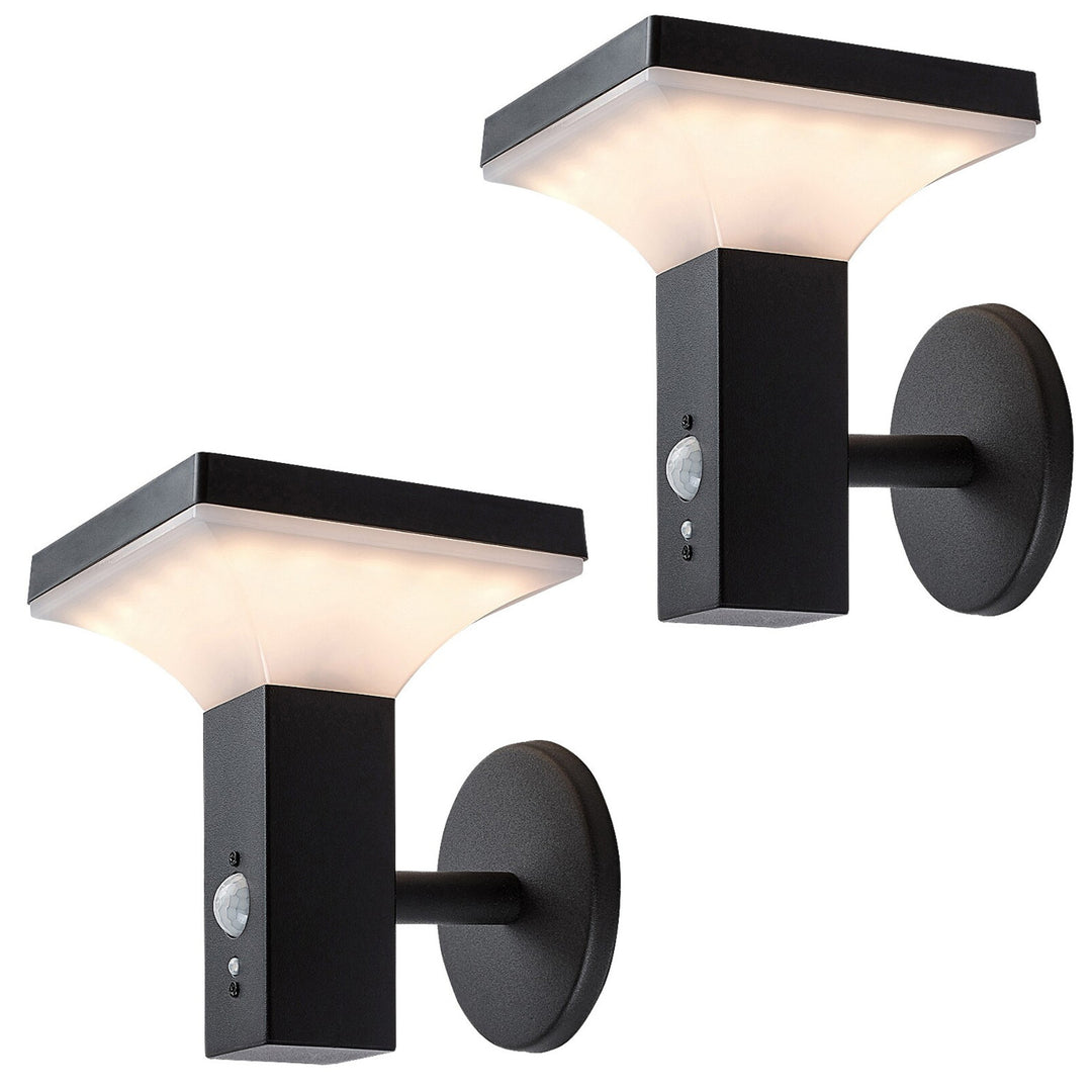 Lámpara Rabalux, de pared, para exterior, solar, IP44, LED de 4 W, Geleen, 2 unidades