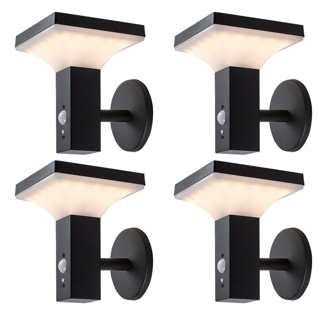 Lámpara Rabalux, de pared, para exteriores, solar, IP44, LED de 4 W, Geleen, 4 unidades