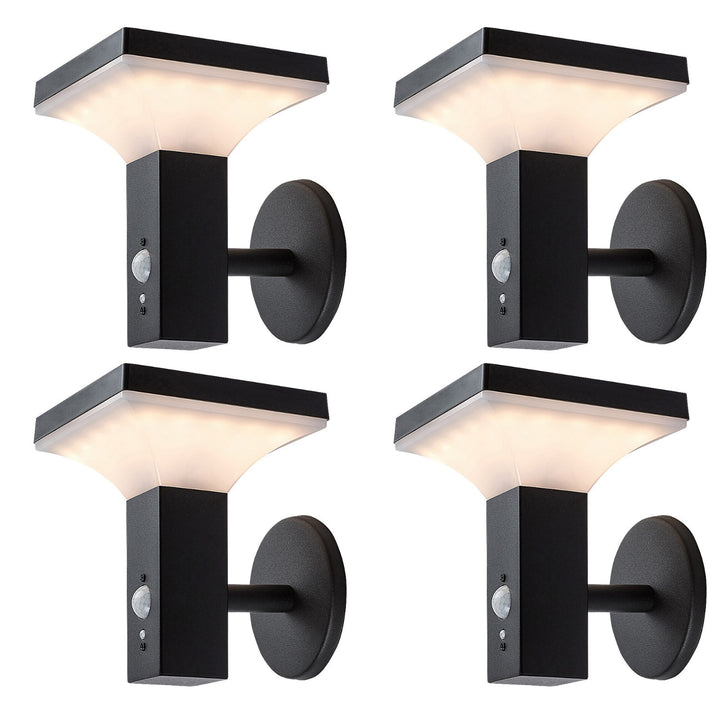 Lámpara Rabalux, de pared, para exteriores, solar, IP44, LED de 4 W, Geleen, 4 unidades