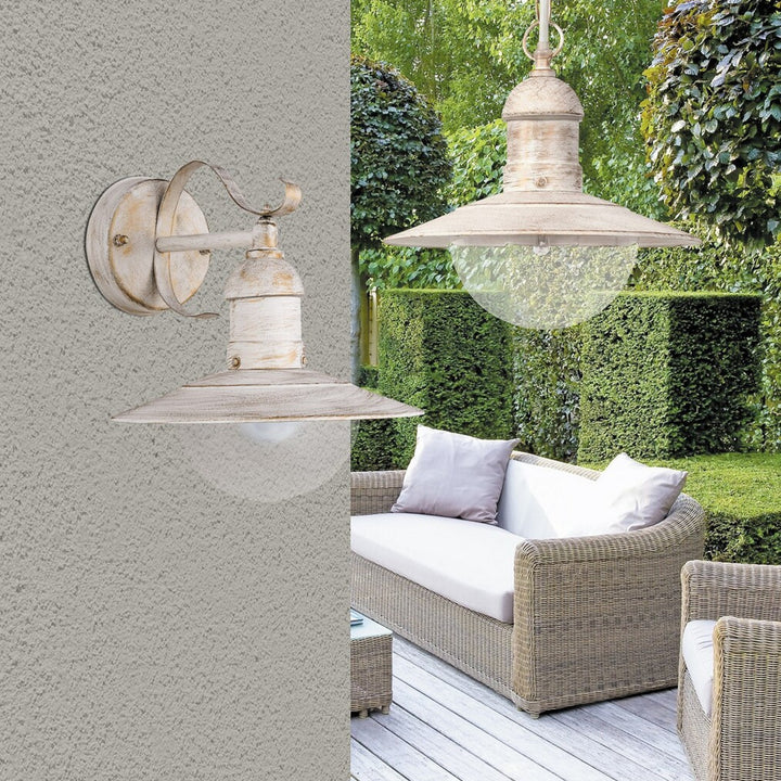 Aplique Rabalux, para exterior, IP44, E27, máx. 60 W, blanco antiguo, Oslo, 4 unidades