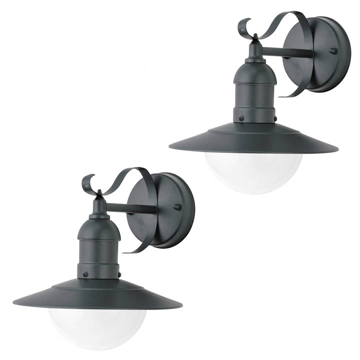 Aplique Rabalux, para exterior, IP44, E27, máx. 60 W, verde, Oslo, 2 unidades