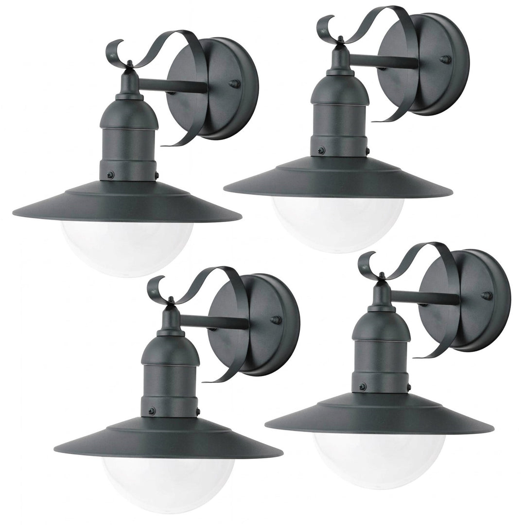 Aplique Rabalux, para exterior, IP44, E27, máx. 60 W, verde, Oslo, 4 unidades