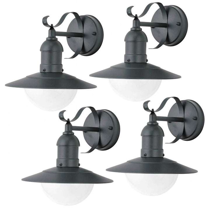 Aplique Rabalux, para exterior, IP44, E27, máx. 60 W, verde, Oslo, 4 unidades