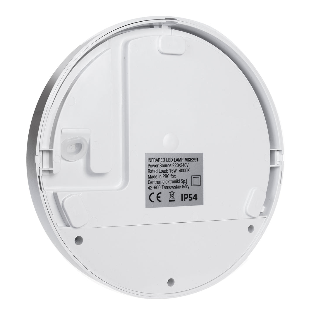 Lámpara LED con sensor de movimiento Maclean, sensor PIR, color blanco, 15 W, IP54, 1100 lm, luz neutra, MCE291 W, 2 unidades