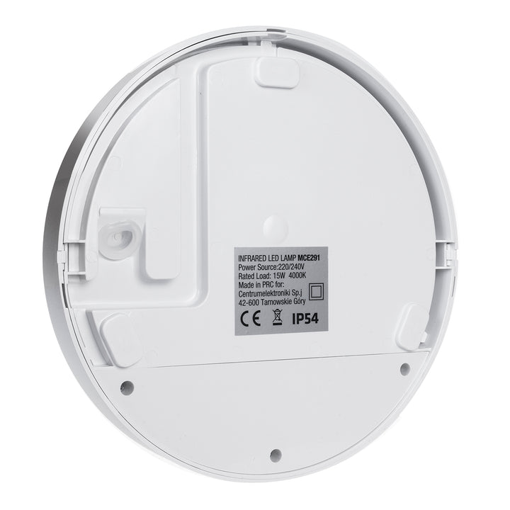 Lámpara LED con sensor de movimiento Maclean, sensor PIR, color blanco, 15 W, IP54, 1100 lm, luz neutra, MCE291 W, 2 unidades