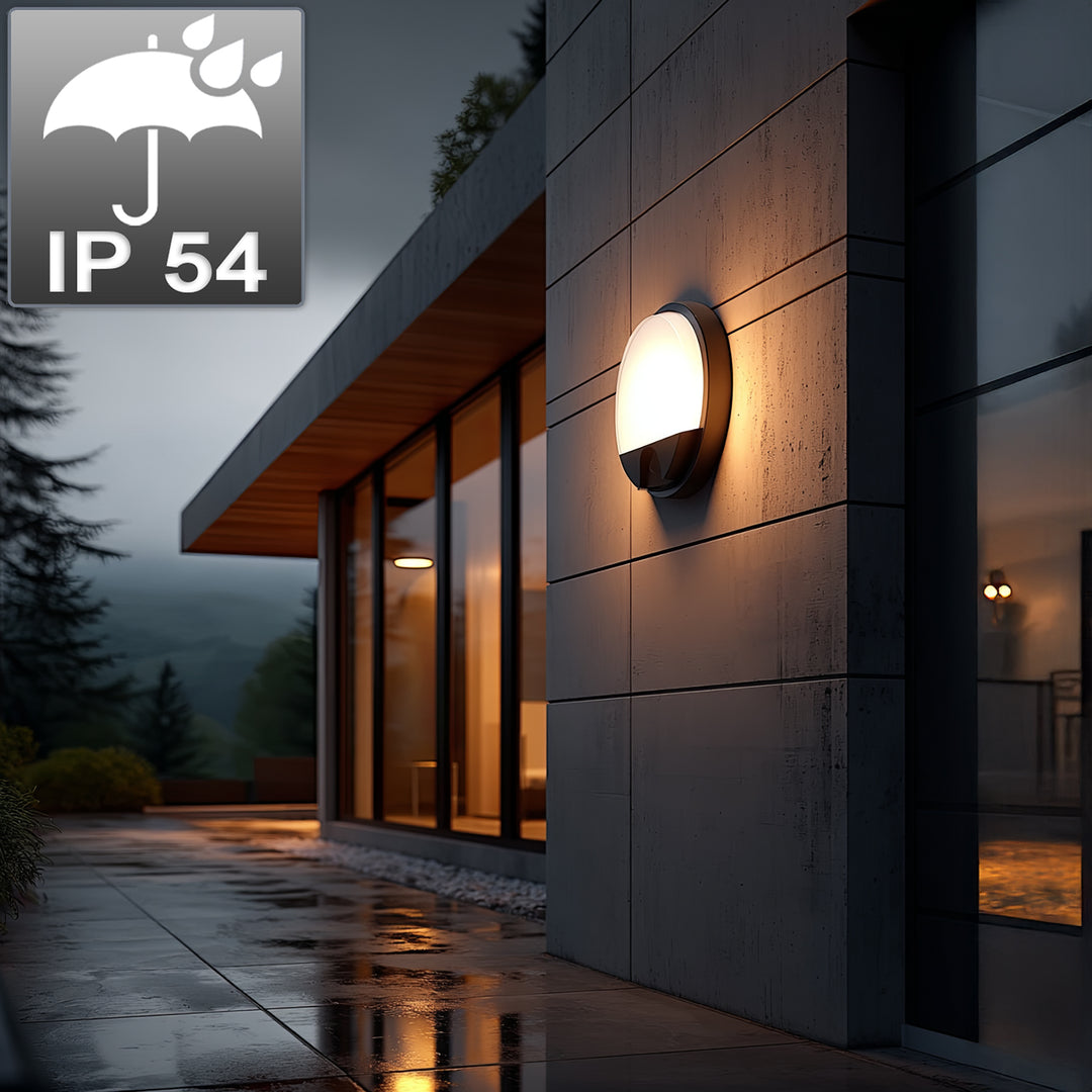 Lámpara LED con sensor de movimiento Maclean, sensor PIR, color gris, 15 W, IP54, 1100 lm, luz neutra, MCE291 W, 2 unidades