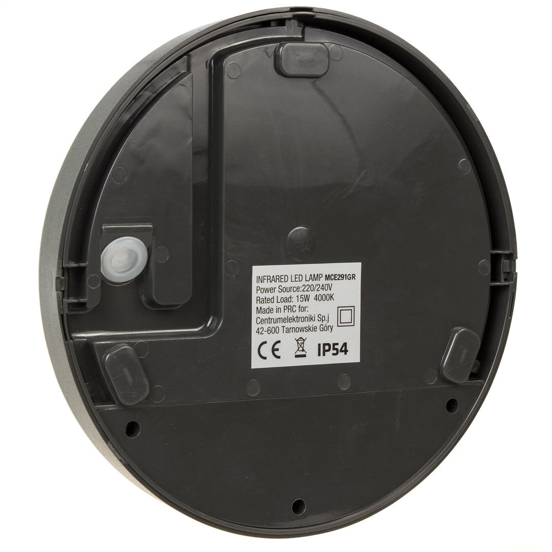 Lámpara LED con sensor de movimiento Maclean, sensor PIR, color gris, 15 W, IP54, 1100 lm, luz neutra, MCE291 W, 2 unidades