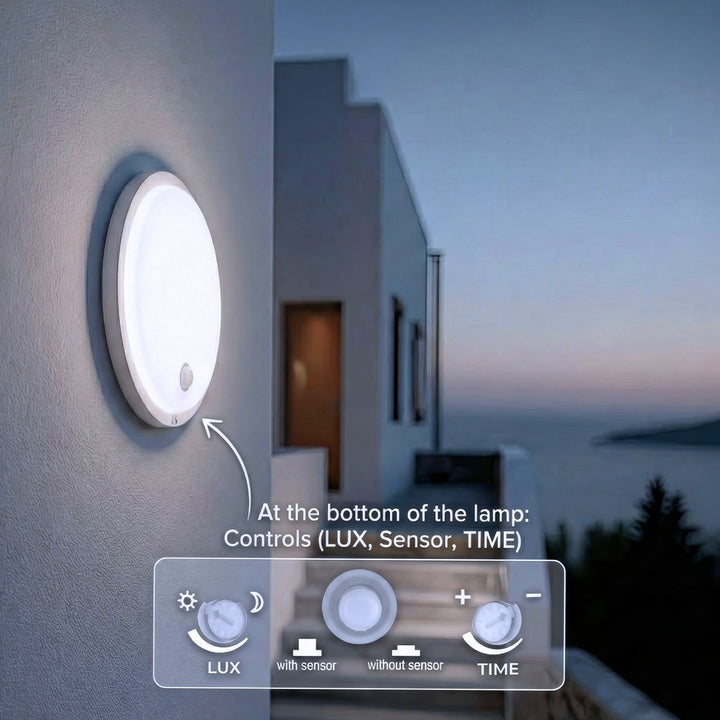 Lámpara LED con sensor de movimiento Maclean, sensor PIR, color blanco, 10 W, IP65, 1000 lm, luz neutra, MCE525 W, 2 unidades
