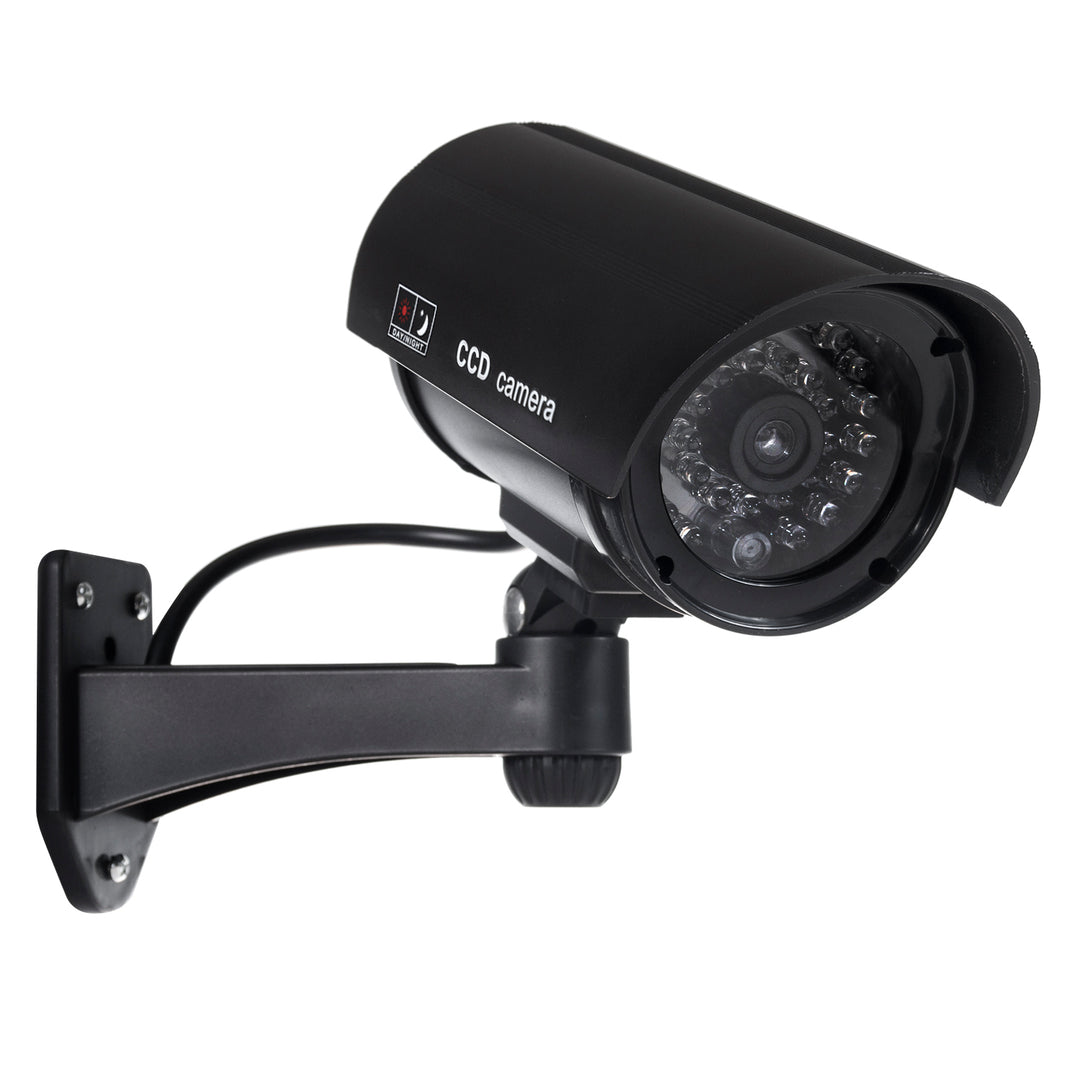 Cámara falsa con LED parpadeante IR1100 B IR para exteriores, negra, 2 unidades + 4 pilas AA Varta Industrial