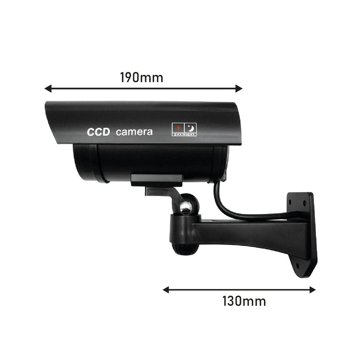 Cámara falsa con LED parpadeante IR1100 B IR para exteriores, negra, 2 unidades + 4 pilas AA Varta Industrial