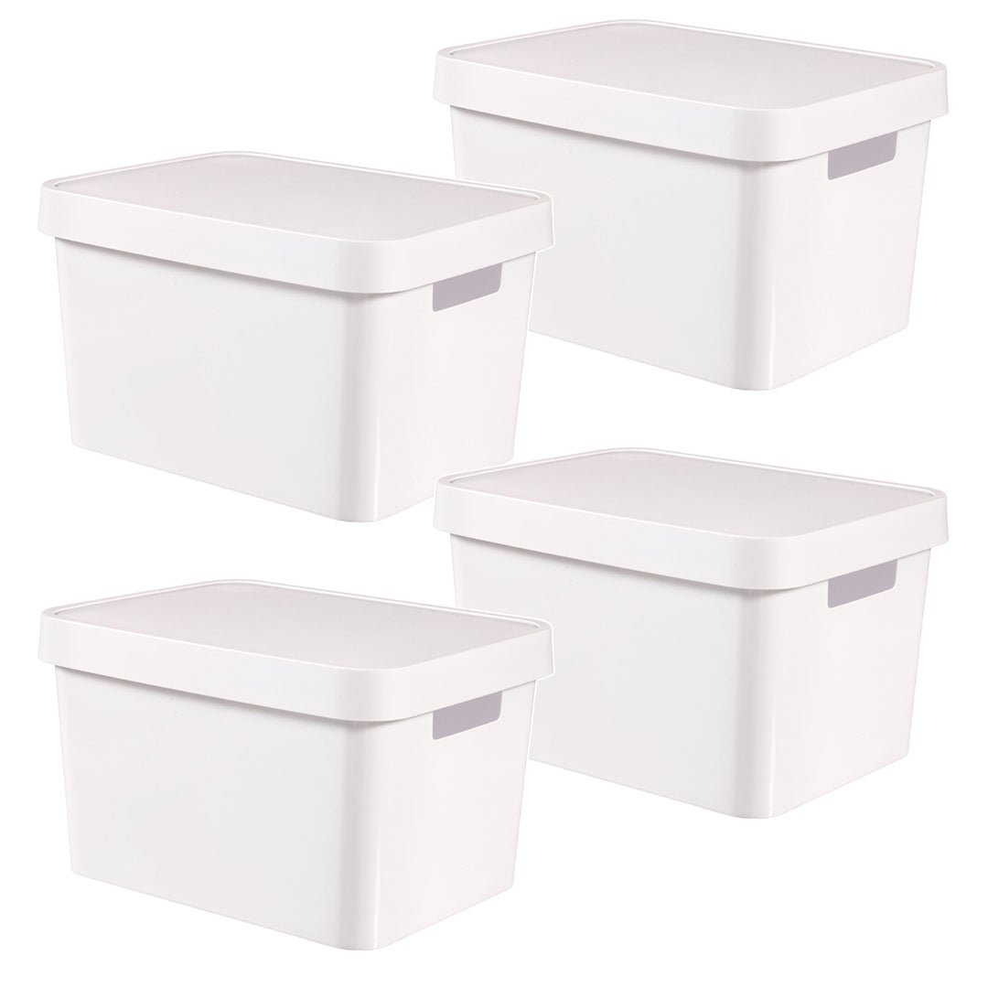 Recipiente con tapa Curver Infinity de 17 litros, blanco, 4 unidades