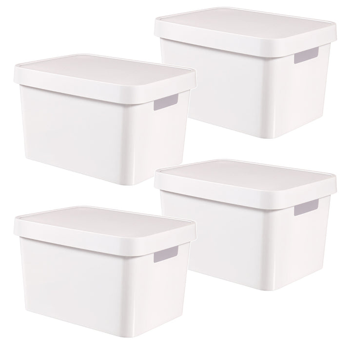 Recipiente con tapa Curver Infinity de 17 litros, blanco, 4 unidades
