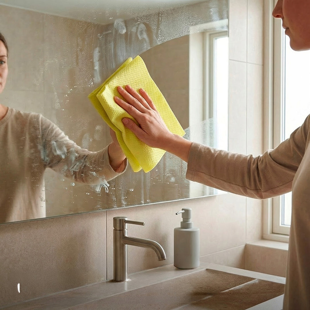 Paño Vileda Actifibre Pro para cristales y ventanas, apto para lavadora, revestimiento de PVA, sin marcas ni manchas, limpia solo con agua, 183298, 2 unidades
