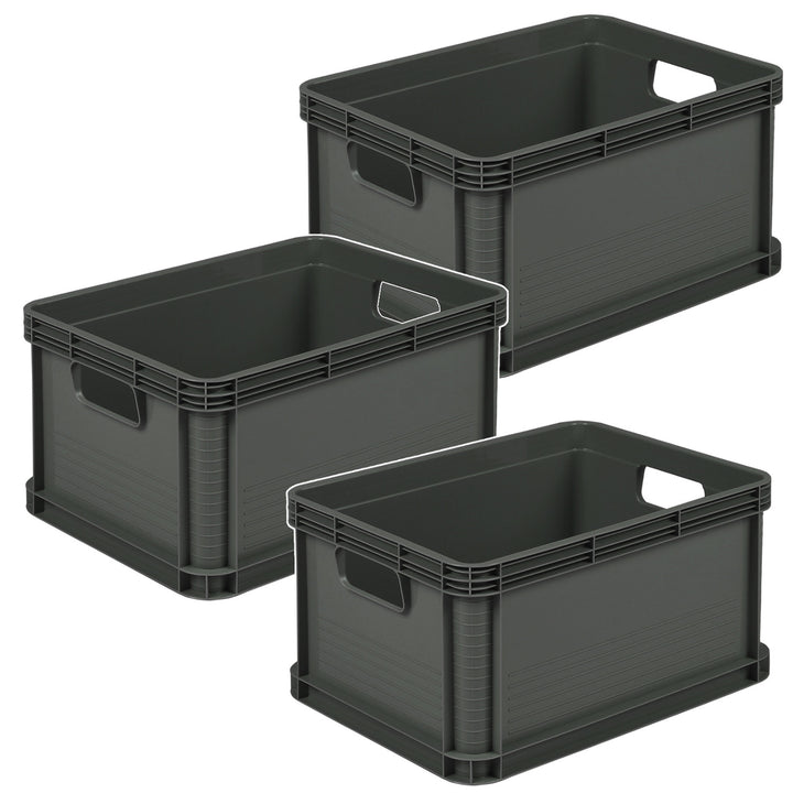Recipiente Robert Keeeper, apilable, apto para alimentos, material resistente y duradero, dimensiones 40 x 30 x 22 cm, capacidad 20 l, 3 unidades