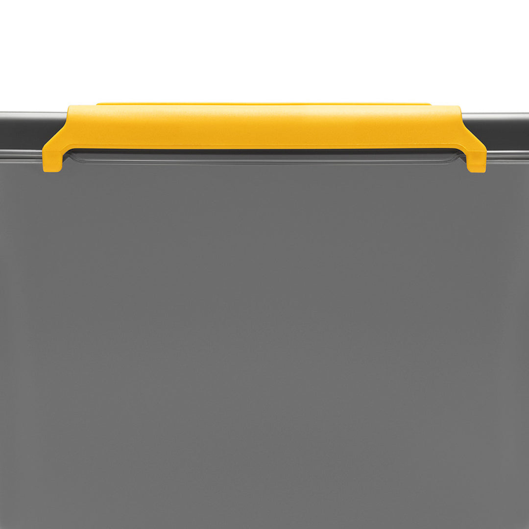 Contenedor Moxom SolidStore, capacidad de 80 l, color gris, tapa con cierres a presión, con ruedas, sin BPA, 04-0217, 4 unidades