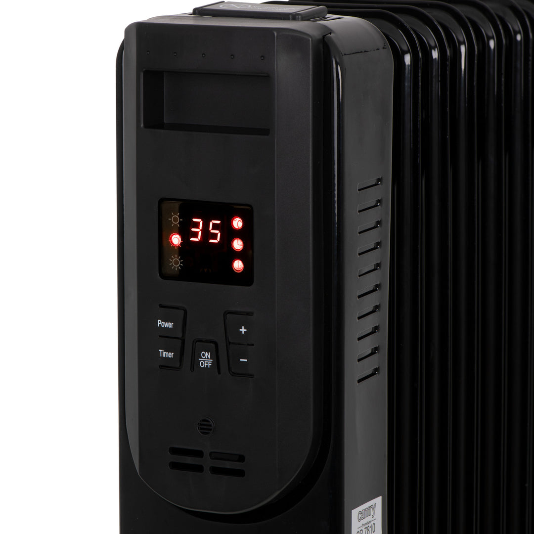 Radiador de aceite, 11 aletas, 2500 W, mando a distancia, pantalla LED, termostato, Camry CR 7813