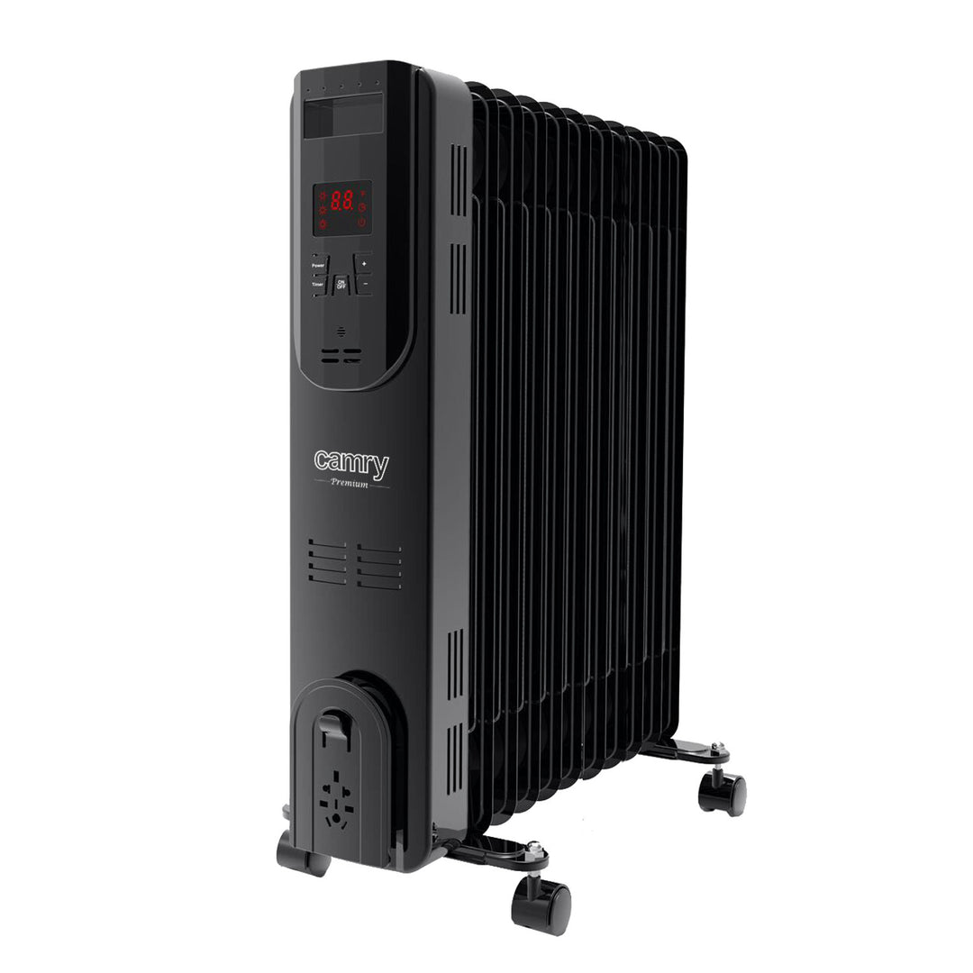 Radiador de aceite, 11 aletas, 2500 W, mando a distancia, pantalla LED, termostato, Camry CR 7813