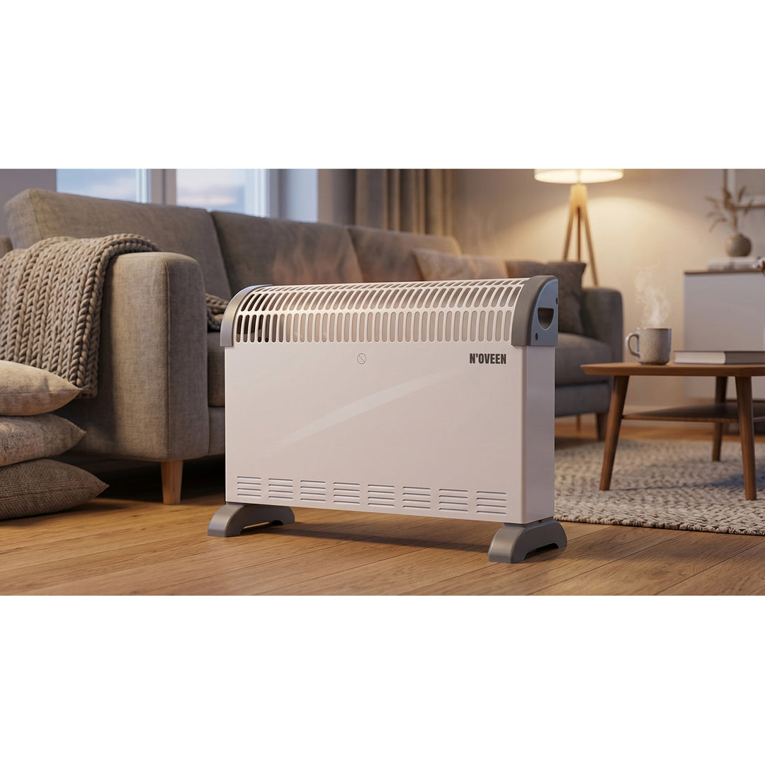 Convector eléctrico, 2000 W, con termostato, blanco, Noveen