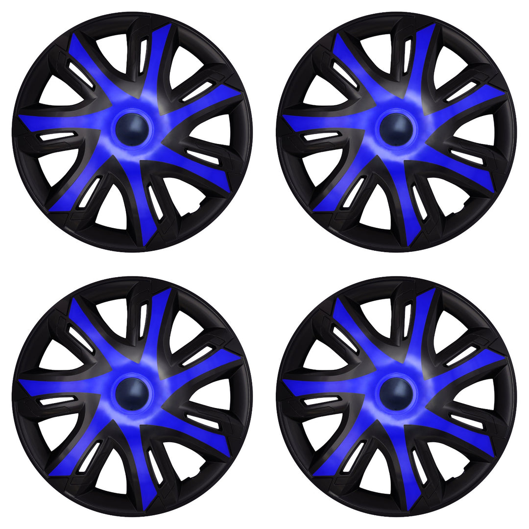 Tapacubos universales para coche de 14'' NRM N-Power azul/negro, 4 unidades