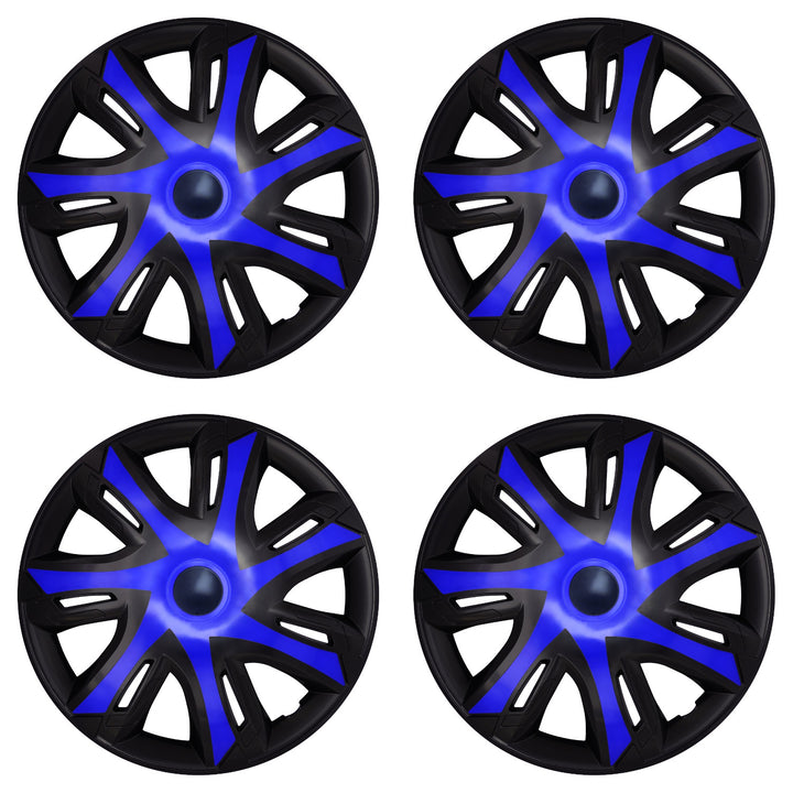 Tapacubos universales para coche de 16'' NRM N-Power azul/negro, 4 unidades