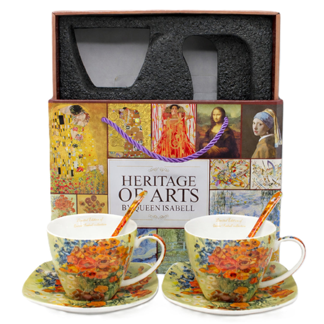 Tazas de porcelana Van Gogh «Maki», 2 x 250 ml, juego de 2 unidades, Queen Isabell