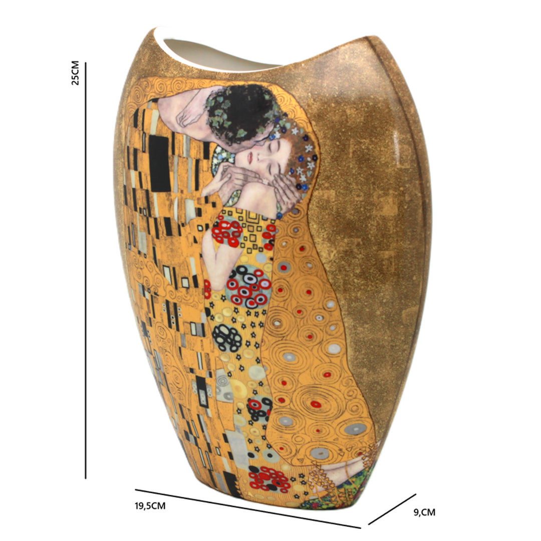 Jarrón de porcelana en caja de regalo, colección «El beso» de Klimt