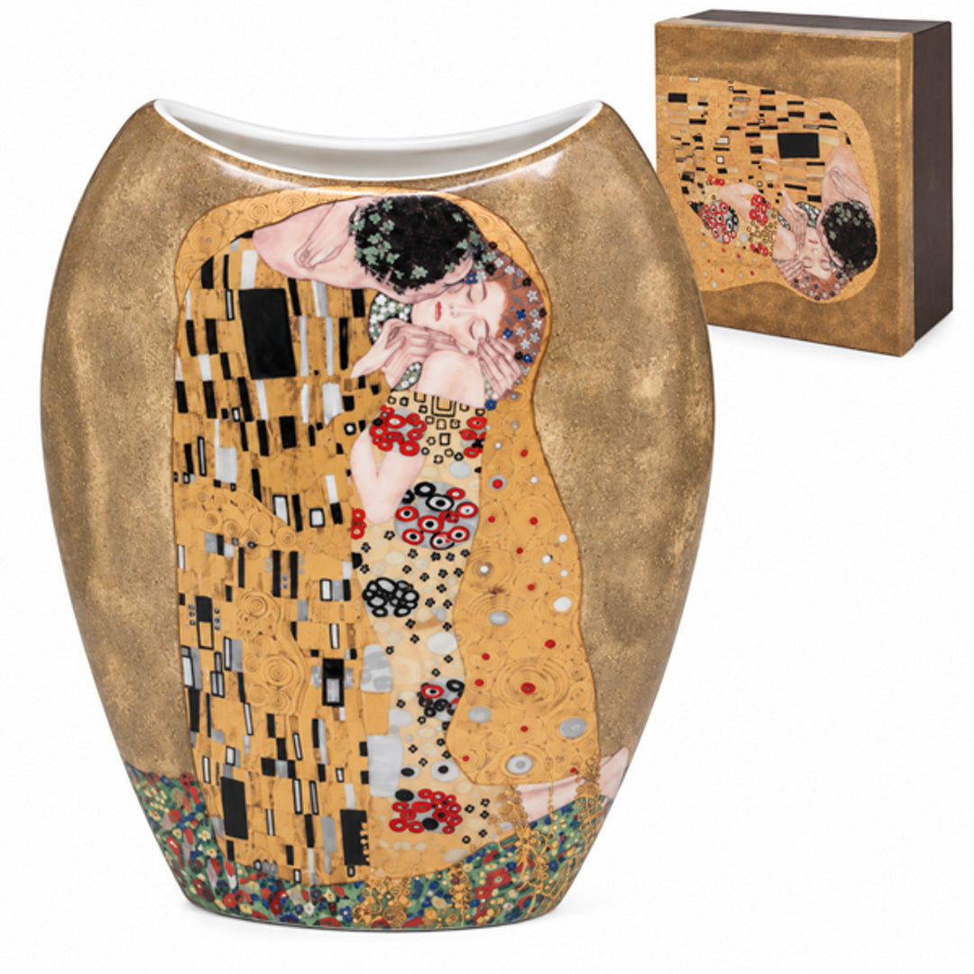 Jarrón de porcelana en caja de regalo, colección «El beso» de Klimt