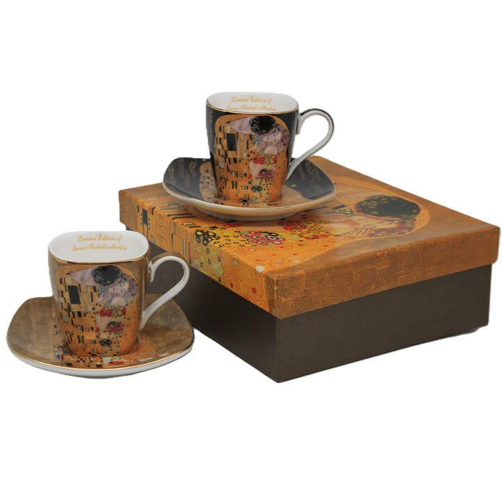 Tazas de porcelana para espresso «El beso de Klimt», 2 x 100 ml, Queen Isabell