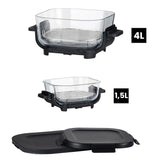Freidora sin aceite LOVIO PureFry Ultra Crisp LVAF003BK 4 l + 1,5 l, 1550 W, negra, con recipientes de cristal