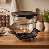 Freidora sin aceite LOVIO PureFry Ultra Crisp LVAF003BK 4 l + 1,5 l, 1550 W, negra, con recipientes de cristal