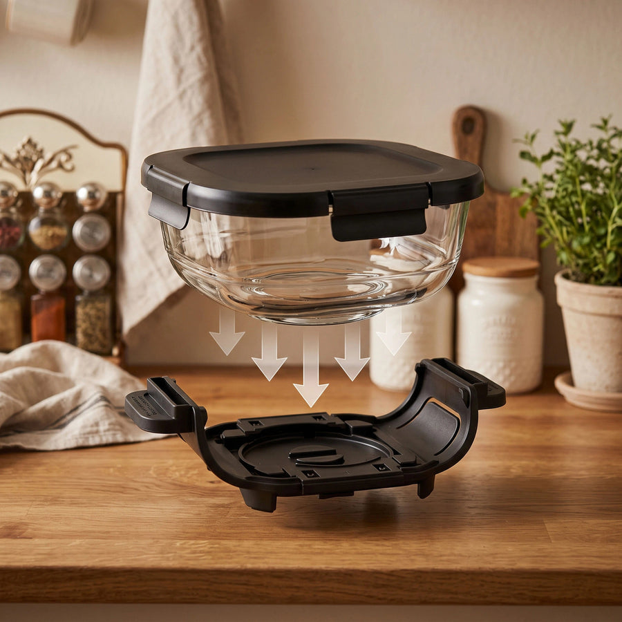 Freidora sin aceite LOVIO PureFry Ultra Crisp LVAF003BK 4 l + 1,5 l, 1550 W, negra, con recipientes de cristal