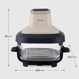 Freidora sin aceite LOVIO PureFry Ultra Crisp LVAF003BE 4 l + 1,5 l, 1550 W, color beige, con recipientes de cristal