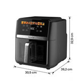 Freidora sin aceite LOVIO DualHeat XXL Ceramic LVAF004BK, 9 l, 2000 W, color negro