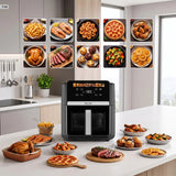 Freidora sin aceite LOVIO DualHeat XXL Ceramic LVAF004BK, 9 l, 2000 W, color negro