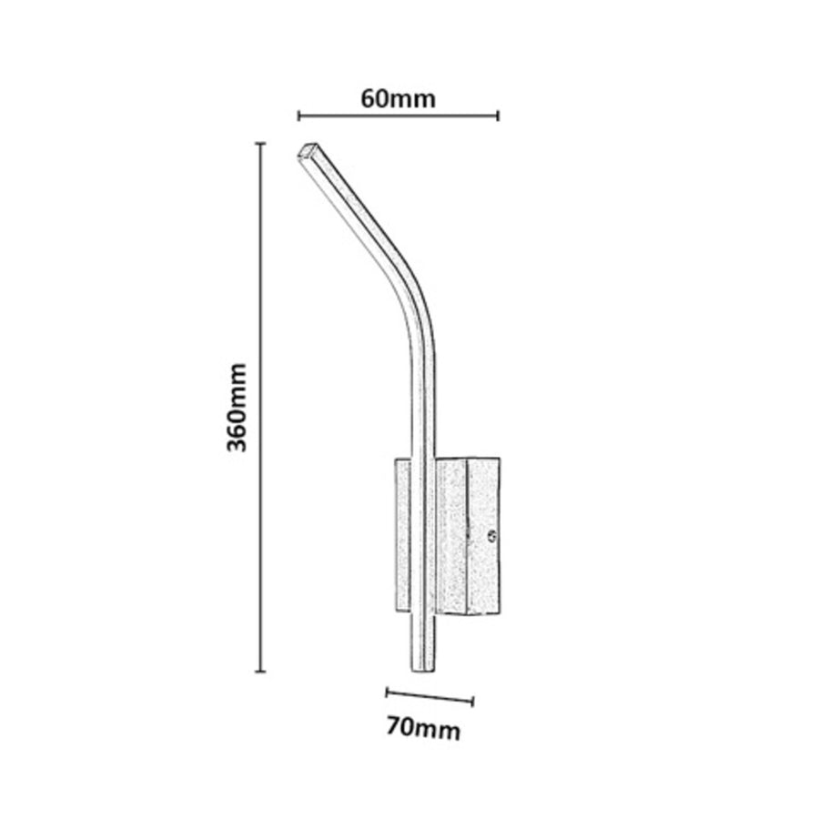 Aplique de interior Tilmann, negro, LED 10 W, 550 lm, 4000 K, H 36 cm, IP44, control táctil, 75088