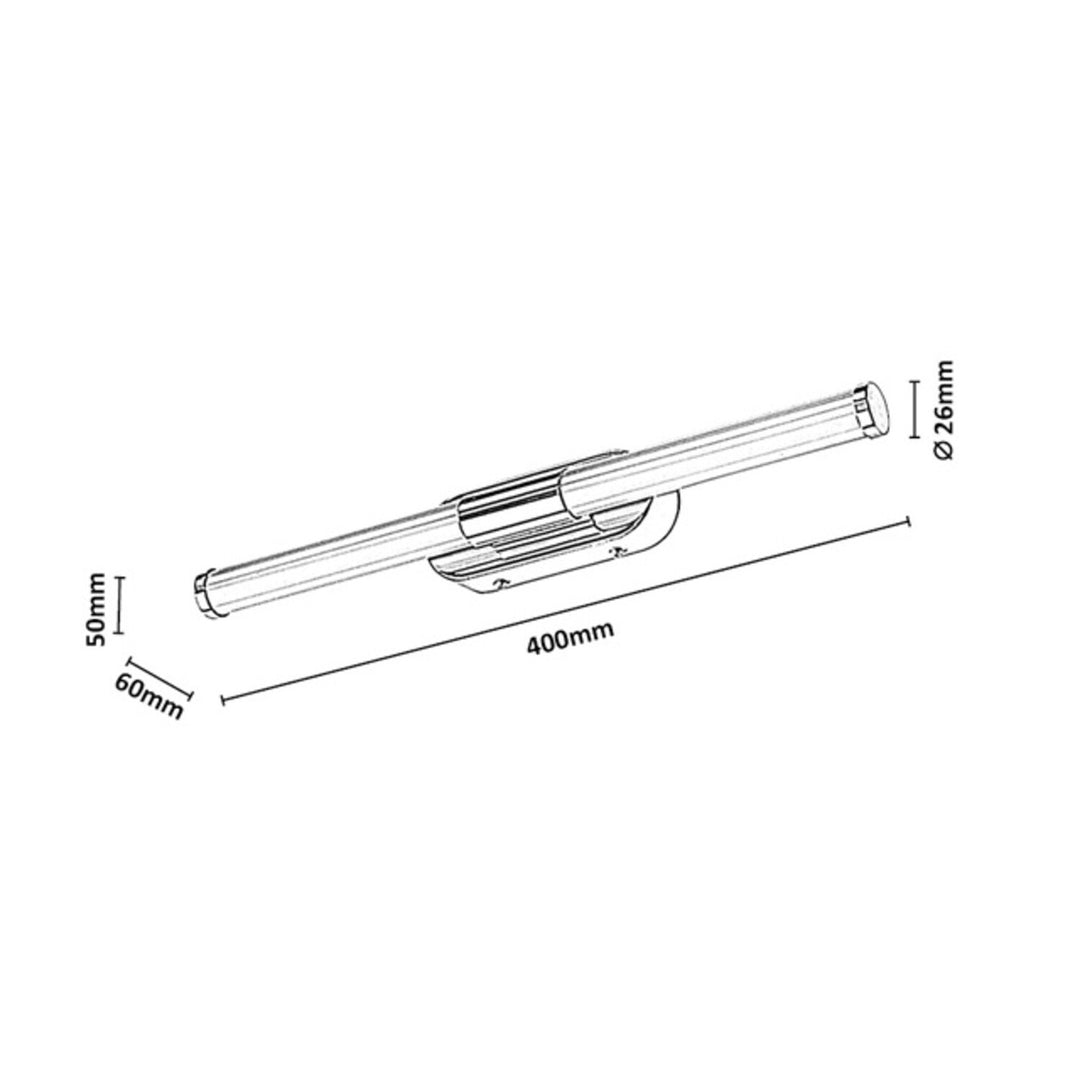 Aplique de interior Tenebra, LED 6 W, 730 lm, 4000 K, L 40 cm, IP44, cromado, 75094