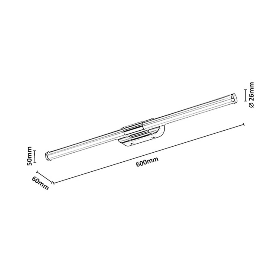 Aplique de interior Tenebra, LED 8 W, 1000 lm, 4000 K, L 60 cm, IP44, cromado, 75095