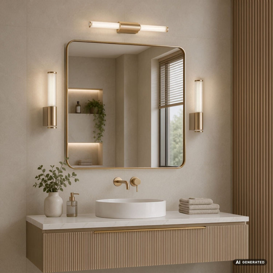 Aplique de baño, Calyn, LED 6 W, 4000 K, 530 lm, 29 cm de altura, dorado, IP44, 75106