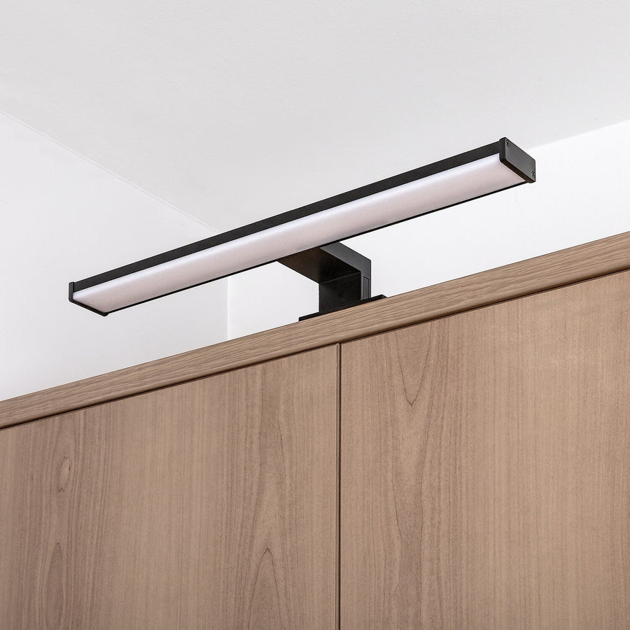 Aplique de baño, Seyra, LED 8 W, 4000 K, 650 lm, L 40 cm, negro, IP44, 75112