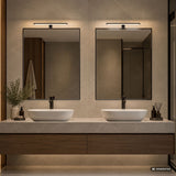 Aplique de baño, Seyra, LED 8 W, 4000 K, 650 lm, L 40 cm, negro, IP44, 75112
