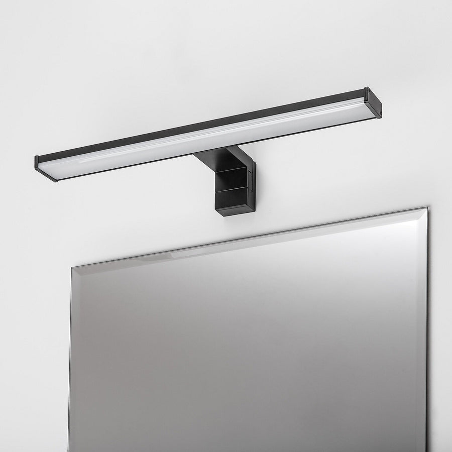 Aplique de baño, Seyra, LED 8 W, 4000 K, 650 lm, L 40 cm, negro, IP44, 75112