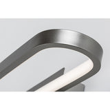 Aplique de baño, Odran, LED 15 W, 1200 lm, 4000 K, L 40 cm, gris plomo, IP44, 75114