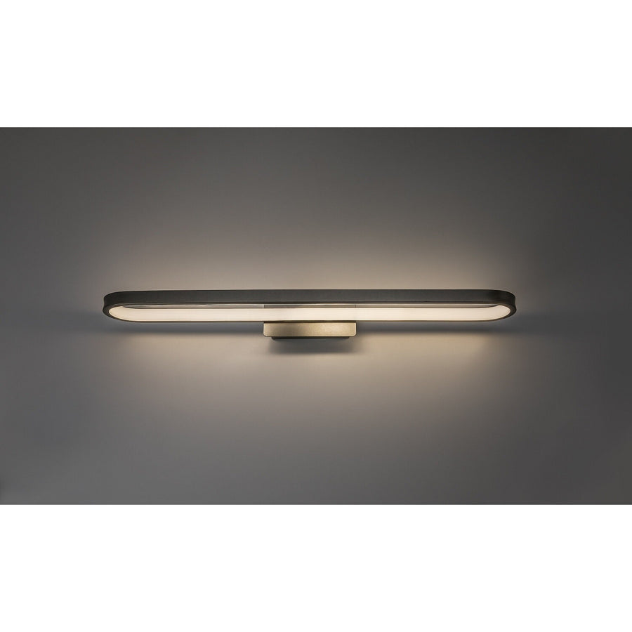 Aplique de baño, Odran, LED 18 W, 1350 lm, 4000 K, L 60 cm, color gris plomo, IP44, 75115