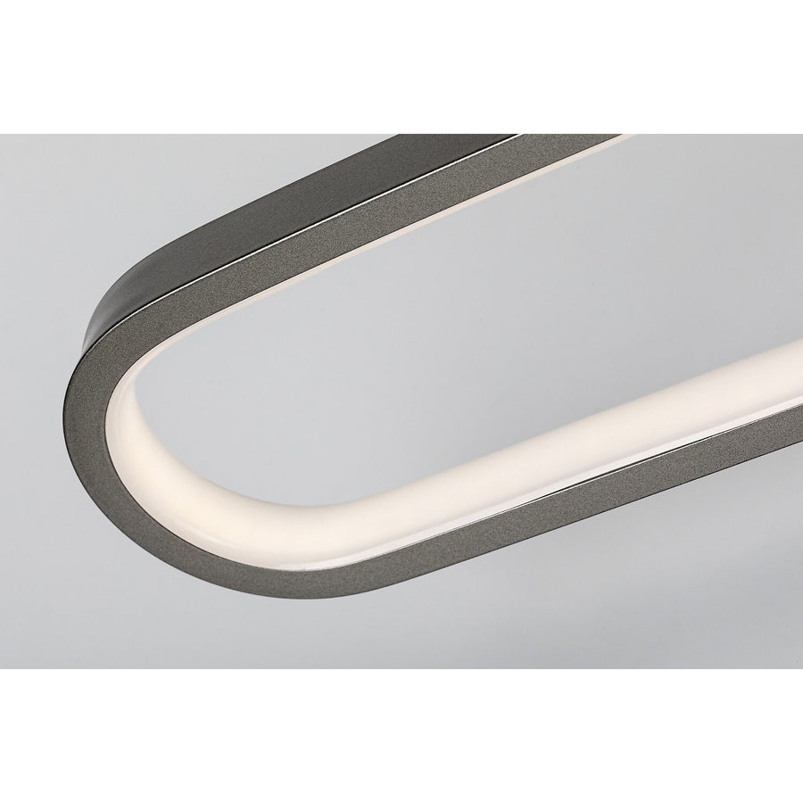 Aplique de baño, Odran, LED 18 W, 1350 lm, 4000 K, L 60 cm, color gris plomo, IP44, 75115