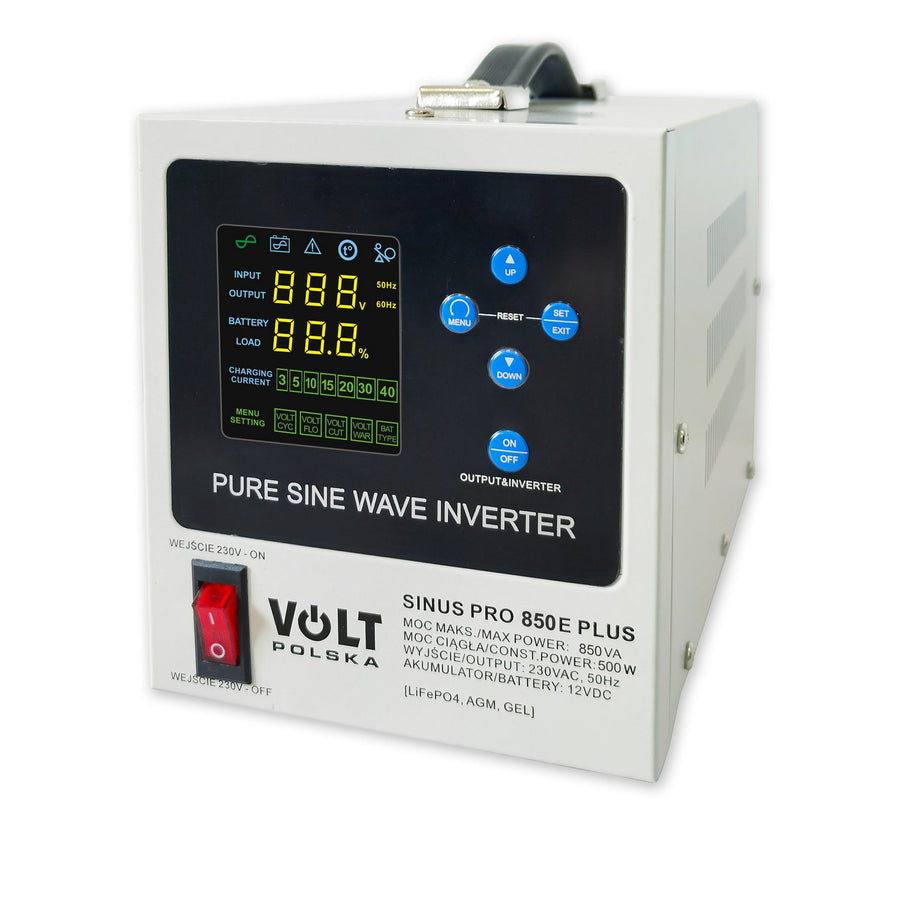 Sistema de alimentación de emergencia Sinus Pro 850 E Plus, 12/230 V, potencia constante 500 W, potencia total 850 VA, 3SPM08012M